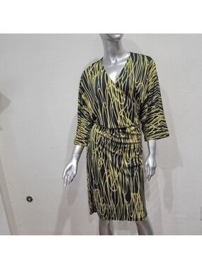 Moschino Silk Blend Pale Yellow Long Sleeve Dress Size 12